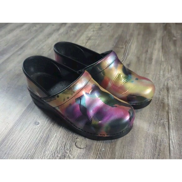Dansko Womens Spray Paint  Professional Patent Clog EU Size 38 US Size 7.5 - 8 - Picture 1 of 16